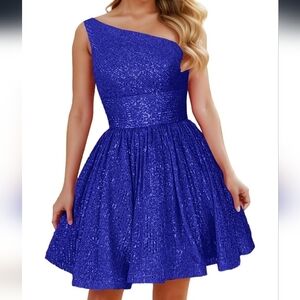 Elegant Blue Sequin Dress